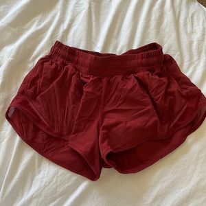 Lululemon red hotty hot shorts